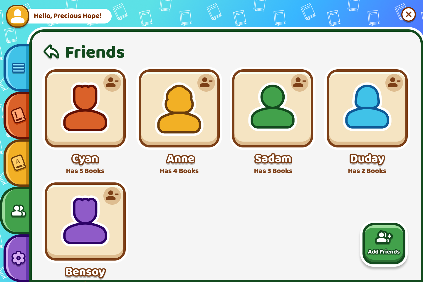 Friends screen